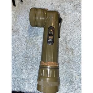 U.S Army Fulton MX-991/U Green Flashlight With Red Colored Filter& Extra Bulb
